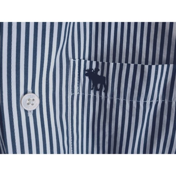 ABERCROMBIE KIDS blue and white striped shirt L - Picture 4 of 7
